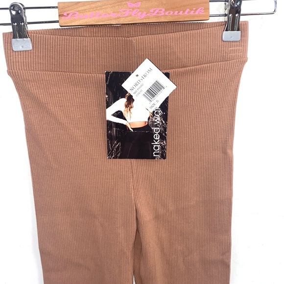 (B10) Naked Wardrobe Naked Wardrobe Solid Ribbed Leggings Coco Brown, Sz S, NWT - Picture 3 of 6